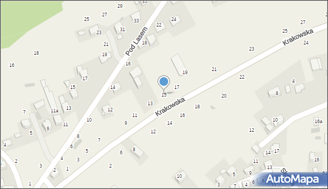 Czernichów, Krakowska, 15, mapa Czernichów