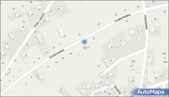 Czernichów, Krakowska, 20a, mapa Czernichów