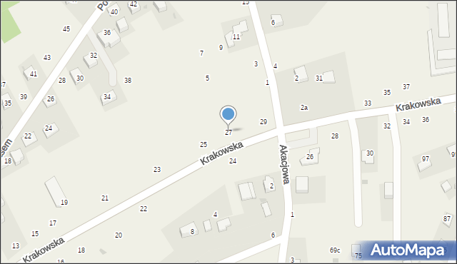 Czernichów, Krakowska, 27, mapa Czernichów