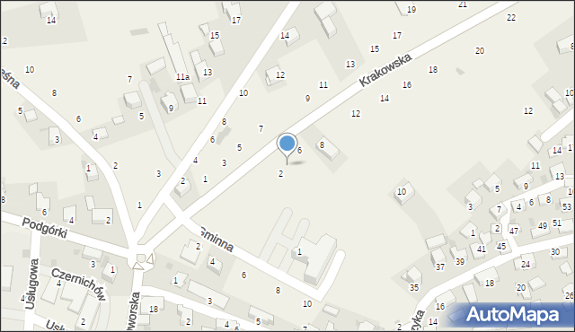 Czernichów, Krakowska, 4, mapa Czernichów