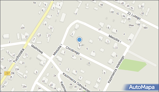 Czersk, Króla Bolesława Chrobrego, 3, mapa Czersk