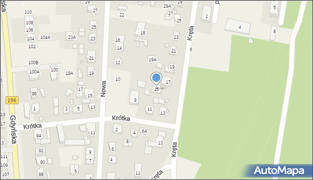 Czerwonak, Kręta, 15, mapa Czerwonak