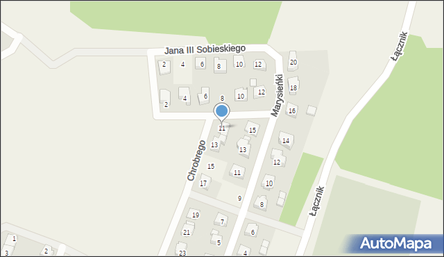 Czerwonak, Króla Bolesława Chrobrego, 11, mapa Czerwonak