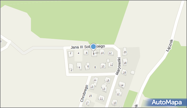 Czerwonak, Króla Jana III Sobieskiego, 8, mapa Czerwonak