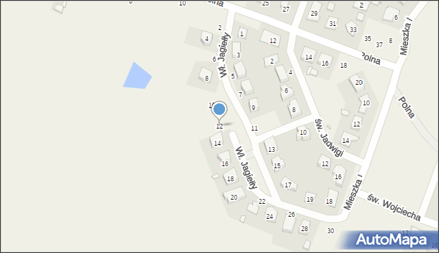 Czerwonak, Króla Władysława Jagiełły, 12, mapa Czerwonak