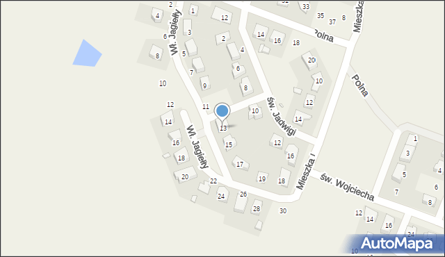 Czerwonak, Króla Władysława Jagiełły, 13, mapa Czerwonak