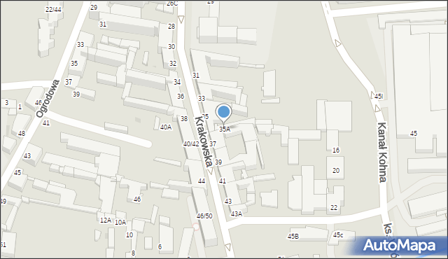 Częstochowa, Krakowska, 35A, mapa Częstochowy