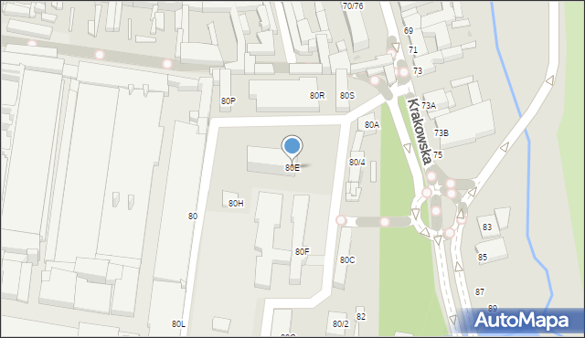 Częstochowa, Krakowska, 80E, mapa Częstochowy