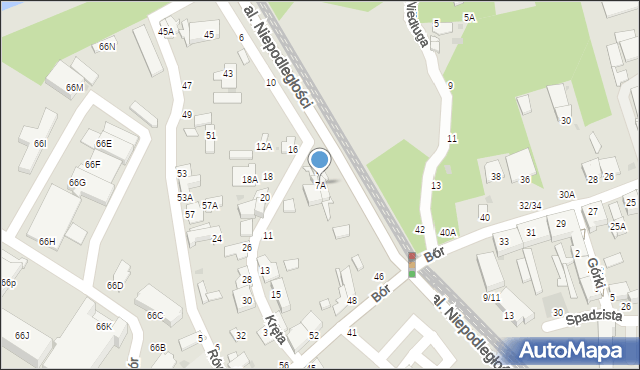 Częstochowa, Kręta, 7A, mapa Częstochowy