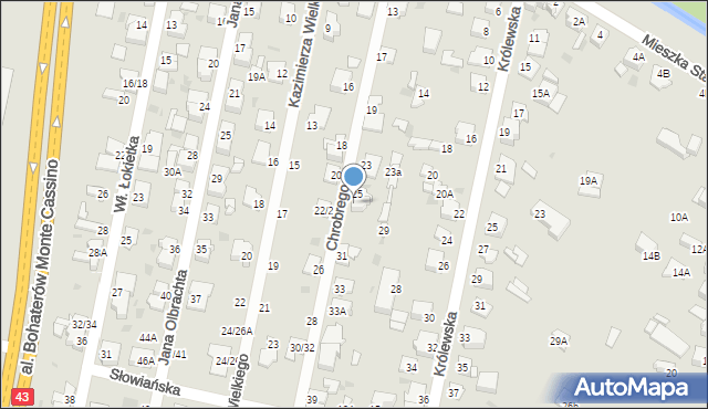 Częstochowa, Króla Bolesława Chrobrego, 27, mapa Częstochowy
