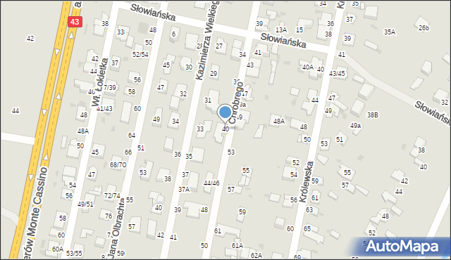 Częstochowa, Króla Bolesława Chrobrego, 40, mapa Częstochowy