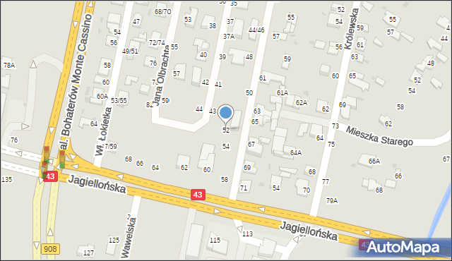 Częstochowa, Króla Bolesława Chrobrego, 52, mapa Częstochowy