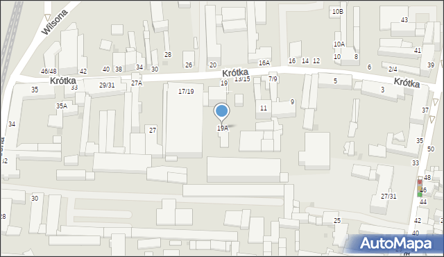 Częstochowa, Krótka, 19A, mapa Częstochowy