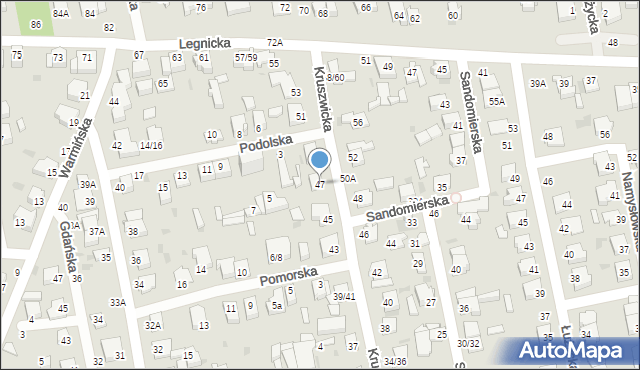 Częstochowa, Kruszwicka, 47, mapa Częstochowy