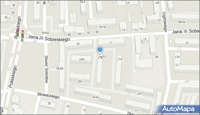 Częstochowa, Króla Jana III Sobieskiego, 17B, mapa Częstochowy