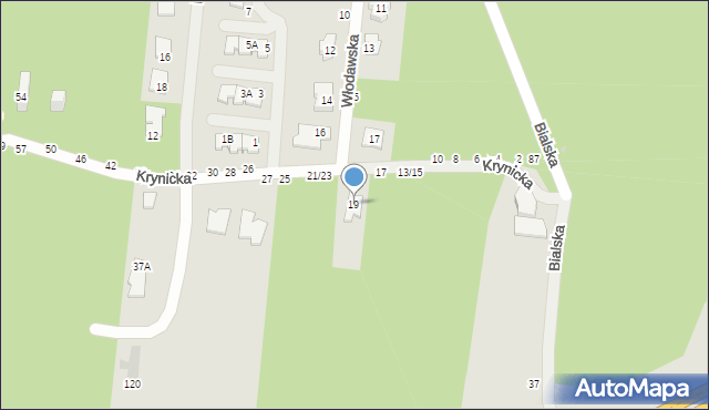 Częstochowa, Krynicka, 19, mapa Częstochowy