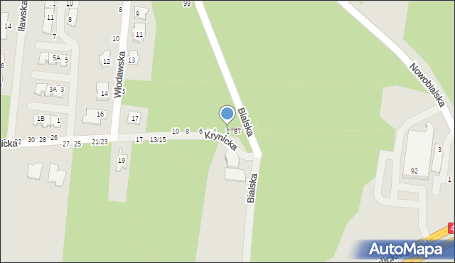 Częstochowa, Krynicka, 2, mapa Częstochowy