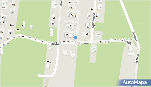 Częstochowa, Krynicka, 27, mapa Częstochowy