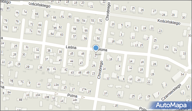 Człuchów, Króla Bolesława Chrobrego, 27, mapa Człuchów