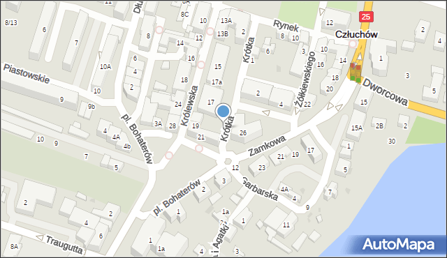 Człuchów, Krótka, 4, mapa Człuchów