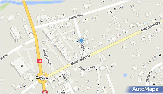 Czyżew, Krzywa, 1, mapa Czyżew