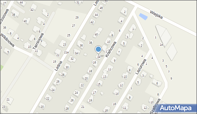 Dąbrowa, Krańcowa, 14, mapa Dąbrowa