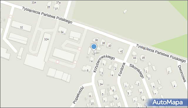 Dąbrowa Białostocka, Krzyżanowskiego Adriana, 2, mapa Dąbrowa Białostocka