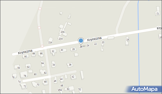 Dąbrowa Górnicza, Kryniczna, 26, mapa Dąbrowa Górnicza