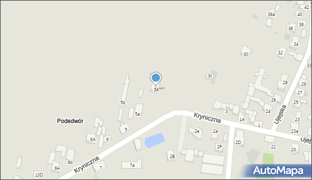 Dąbrowa Górnicza, Kryniczna, 3A, mapa Dąbrowa Górnicza