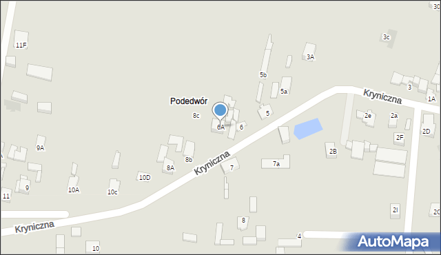 Dąbrowa Górnicza, Kryniczna, 6A, mapa Dąbrowa Górnicza