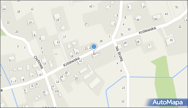 Dąbrowa Szlachecka, Królewska, 24, mapa Dąbrowa Szlachecka