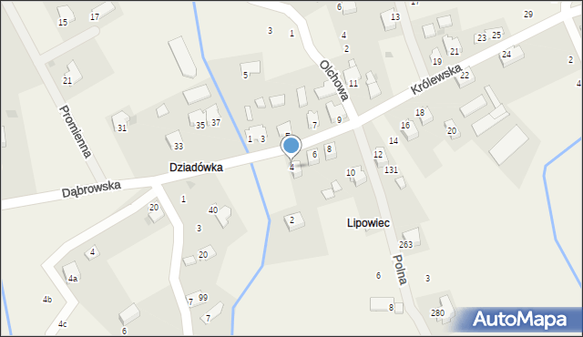 Dąbrowa Szlachecka, Królewska, 4, mapa Dąbrowa Szlachecka