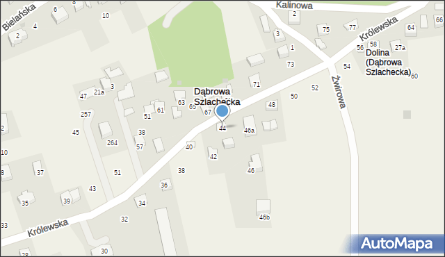 Dąbrowa Szlachecka, Królewska, 44, mapa Dąbrowa Szlachecka