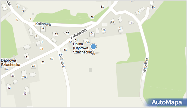 Dąbrowa Szlachecka, Królewska, 60, mapa Dąbrowa Szlachecka