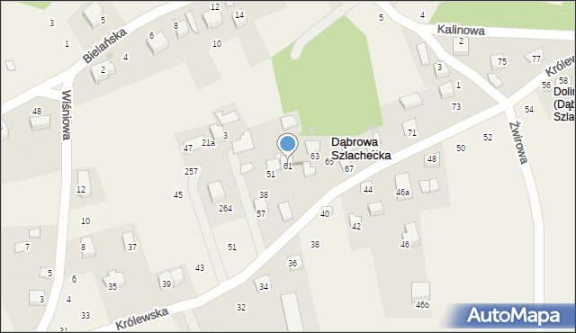 Dąbrowa Szlachecka, Królewska, 61, mapa Dąbrowa Szlachecka