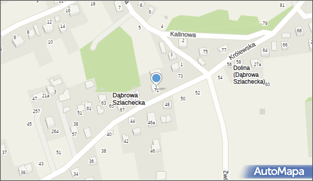 Dąbrowa Szlachecka, Królewska, 71, mapa Dąbrowa Szlachecka