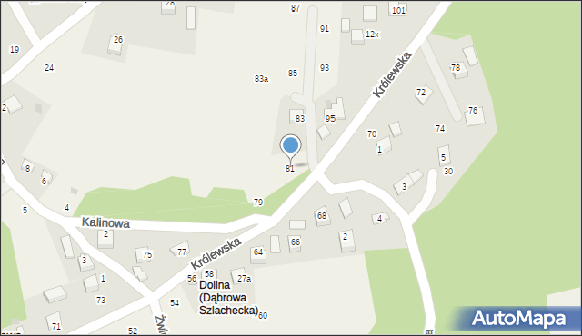 Dąbrowa Szlachecka, Królewska, 81, mapa Dąbrowa Szlachecka