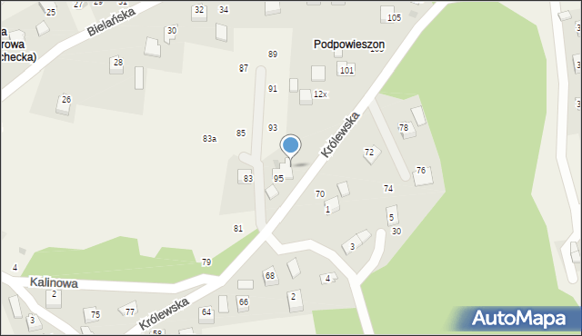 Dąbrowa Szlachecka, Królewska, 97, mapa Dąbrowa Szlachecka