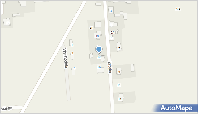 Dąbrówka, Krótka, 14, mapa Dąbrówka