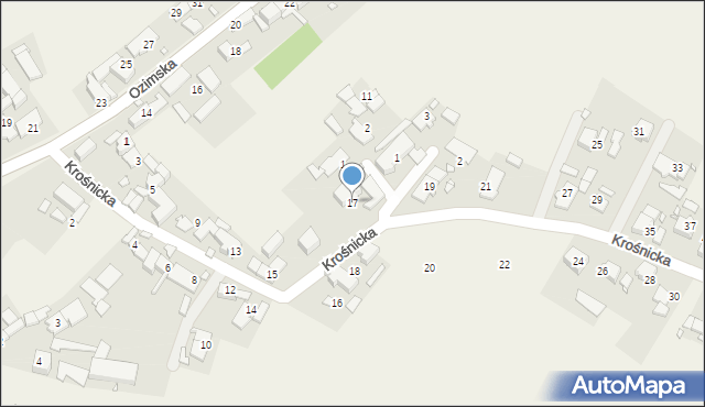 Daniec, Krośnicka, 17, mapa Daniec