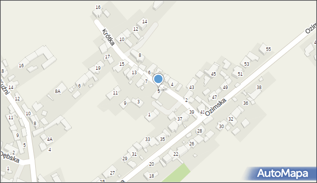 Daniec, Krótka, 5, mapa Daniec