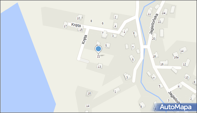 Dankowice, Kręta, 11, mapa Dankowice