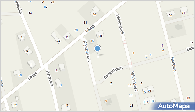 Dawidy Bankowe, Kryształowa, 1, mapa Dawidy Bankowe