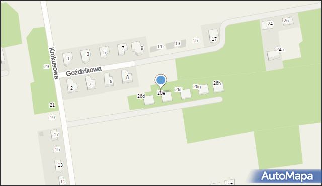 Dębe, Krokusowa, 26e, mapa Dębe