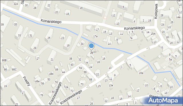 Dębica, Kraszewskiego, 28, mapa Dębicy