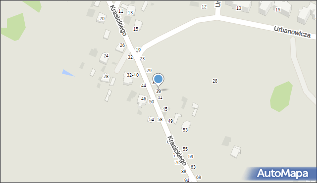 Dęblin, Krasickiego Ignacego, bp., 39, mapa Dęblin
