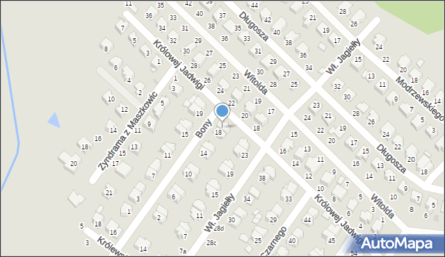 Dęblin, Królowej Bony, 20, mapa Dęblin