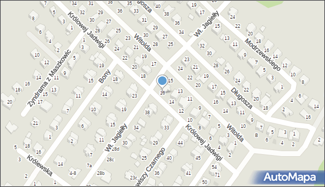 Dęblin, Królowej Jadwigi, 16, mapa Dęblin