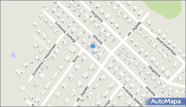 Dęblin, Królowej Jadwigi, 20, mapa Dęblin