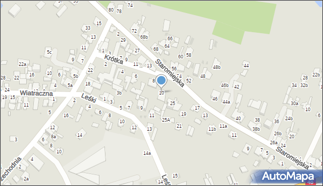 Dęblin, Krótka, 10, mapa Dęblin